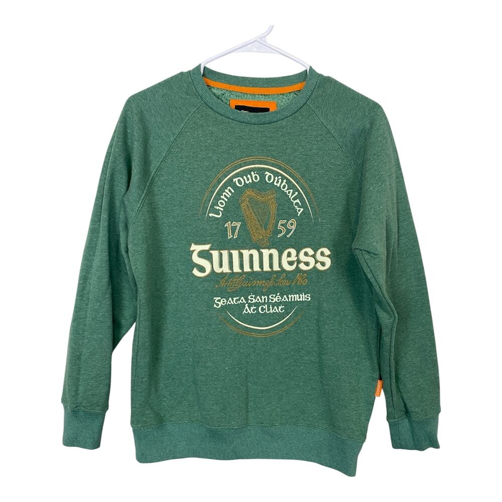 Vintage 2000's Guinness Beer Center Logo Green Sweatshirt EUC M